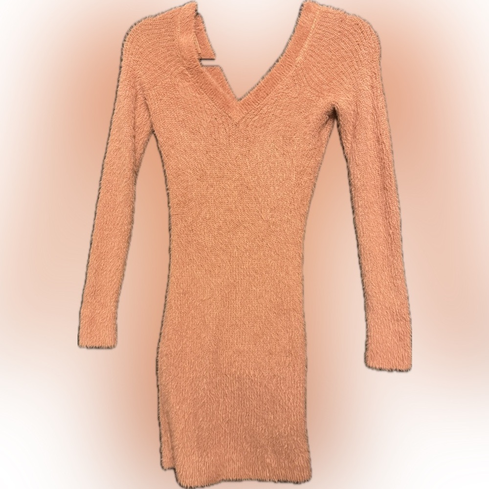 Coral Abercrombie & Fitch Soft Fuzzy Sweater Dress XS $80